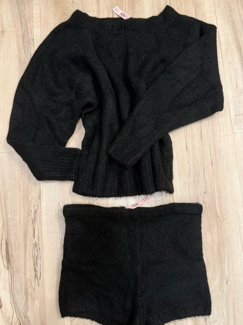 Victoria’s Secret sweater pajama set (black and white)